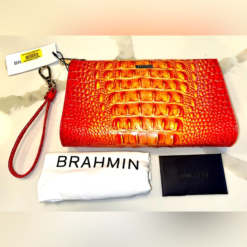 BRAHMIN - BEAUTIFUL ORANGE CLUTCH/PURSE - BRAND NEW WITH TAGS!